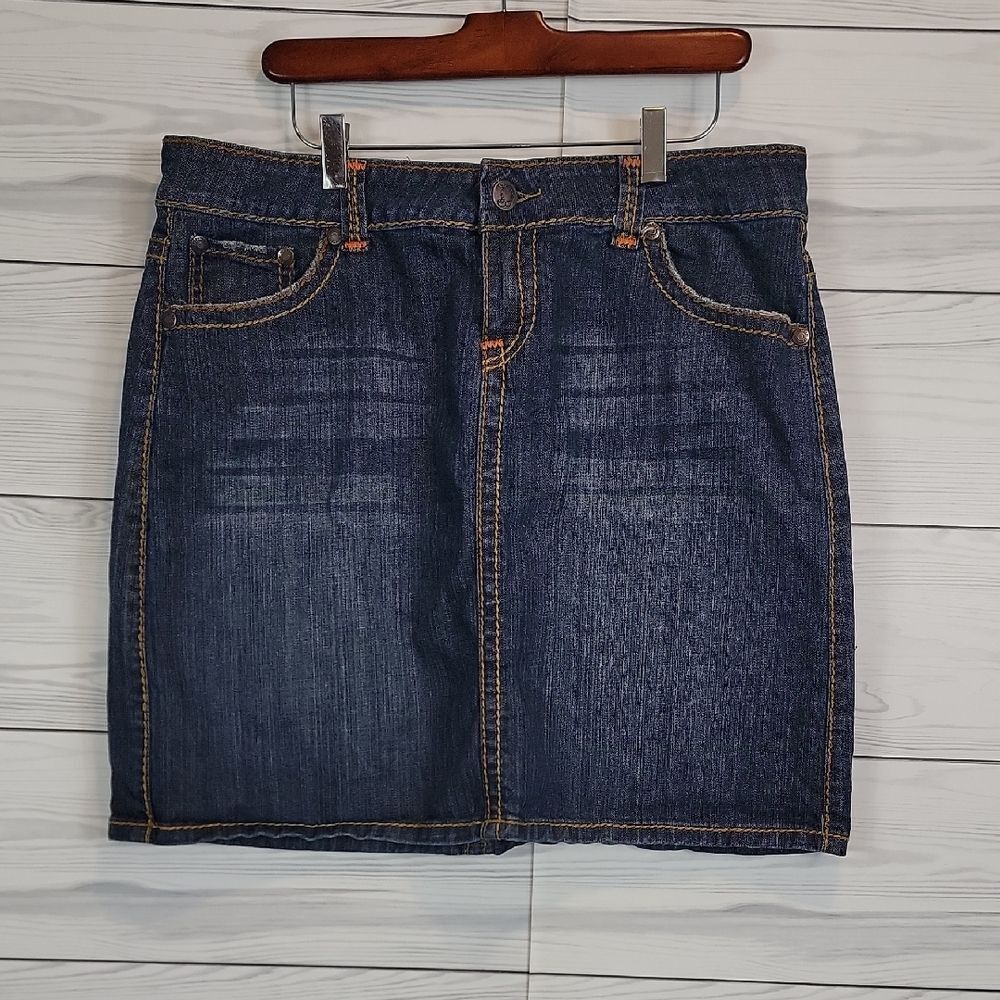 Downeast Hot To Trot Jean Skirt Blue Denim Womens Size L